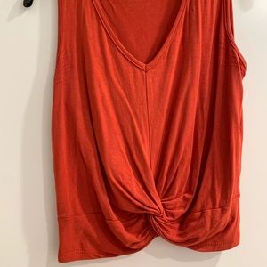 Orange tie knot crop top